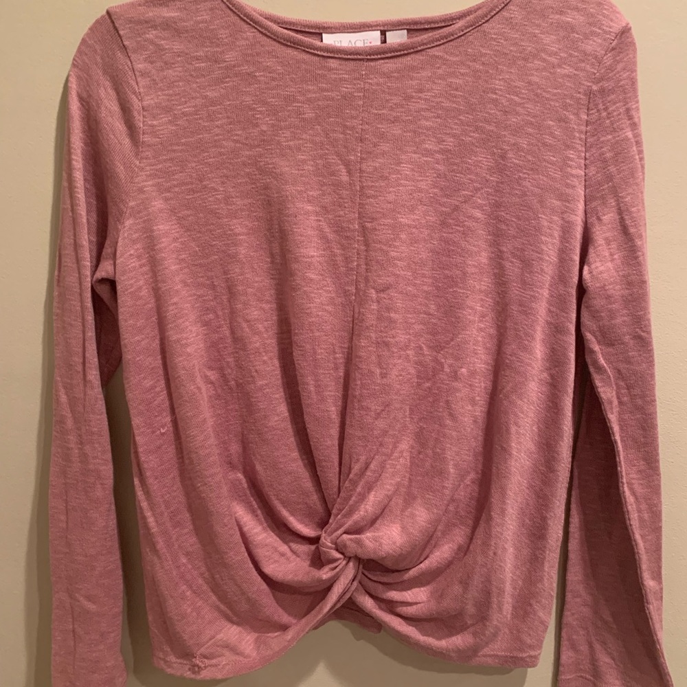 Pink twist front top